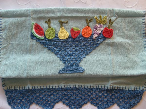 Pano de Prato -Vaso de Frutas